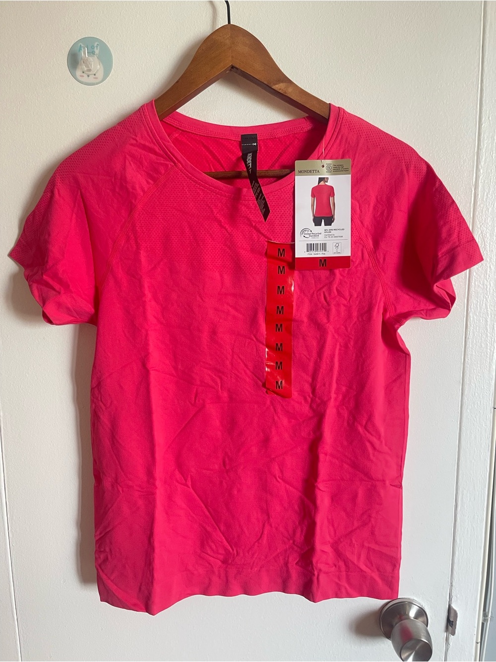 Nwt Mondetta Hot Pink Short Sleeve Active Tee Size M